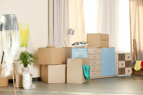 Professional movers handling furniture during a Lambeth move