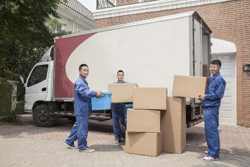 Removal team planning a move in a Lambeth residential street