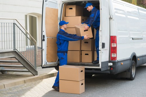 Removal van outside a Lambeth residential street