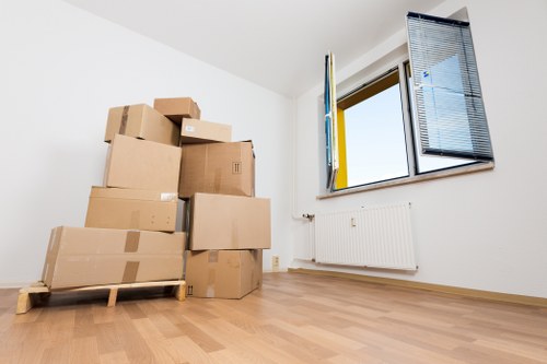 Removal van ready for a move in Lambeth street