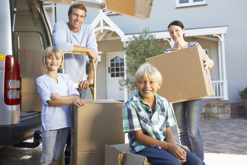 Professional movers handling apartment access in Lambeth