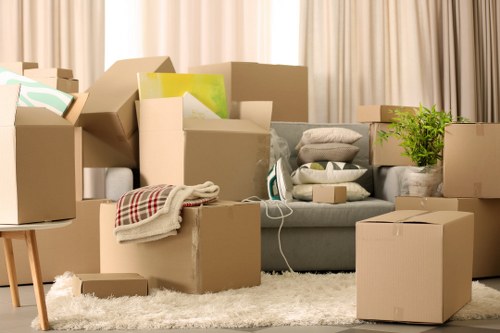 Unpacking service arranging items neatly in a new property