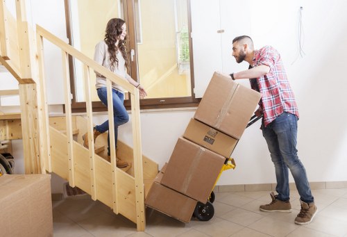 Moving day checklist and packed boxes in a Lambeth home